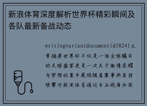 新浪体育深度解析世界杯精彩瞬间及各队最新备战动态